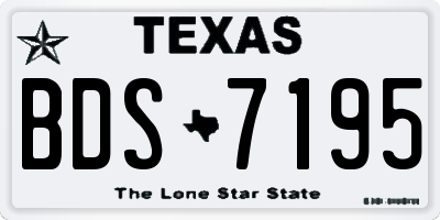 TX license plate BDS7195