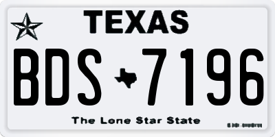 TX license plate BDS7196
