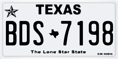 TX license plate BDS7198