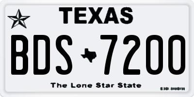 TX license plate BDS7200