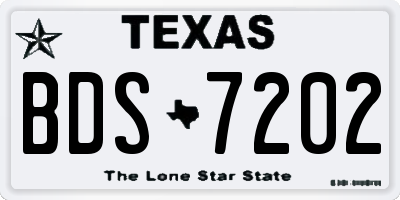 TX license plate BDS7202