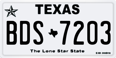 TX license plate BDS7203