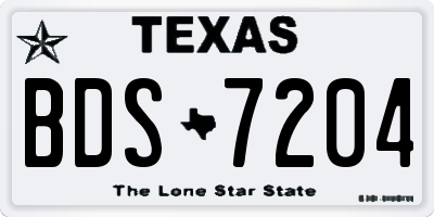 TX license plate BDS7204