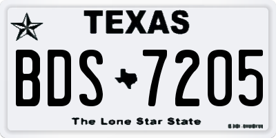 TX license plate BDS7205