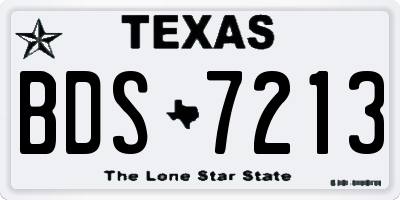 TX license plate BDS7213