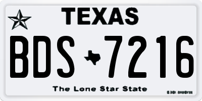 TX license plate BDS7216