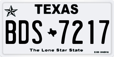 TX license plate BDS7217