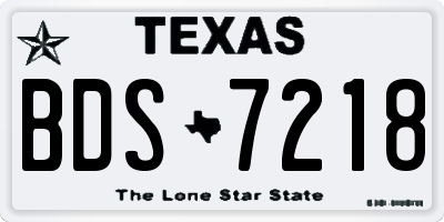 TX license plate BDS7218