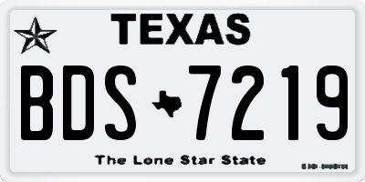 TX license plate BDS7219