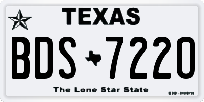 TX license plate BDS7220