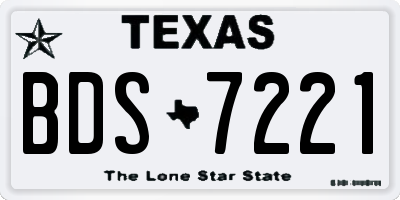 TX license plate BDS7221
