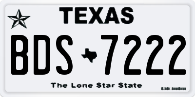 TX license plate BDS7222