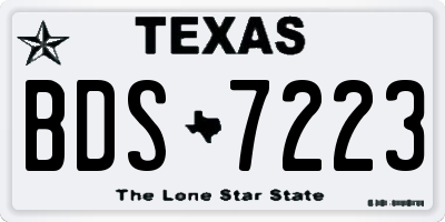 TX license plate BDS7223