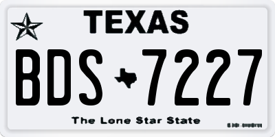 TX license plate BDS7227