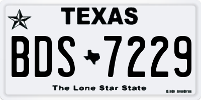 TX license plate BDS7229