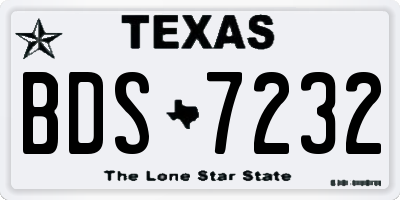 TX license plate BDS7232