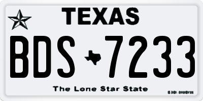 TX license plate BDS7233