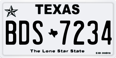 TX license plate BDS7234