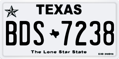 TX license plate BDS7238