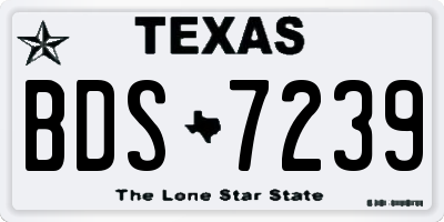 TX license plate BDS7239