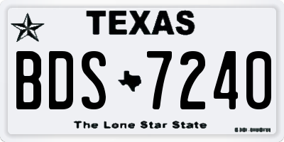TX license plate BDS7240