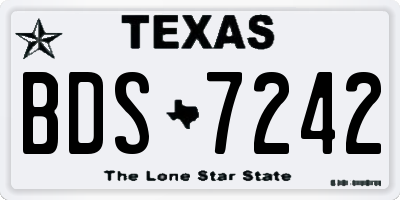 TX license plate BDS7242