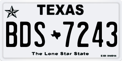 TX license plate BDS7243