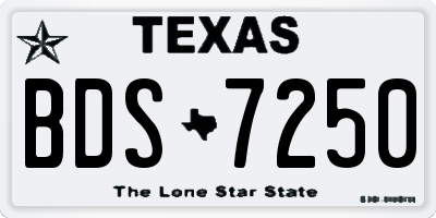 TX license plate BDS7250