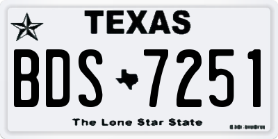 TX license plate BDS7251
