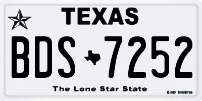 TX license plate BDS7252