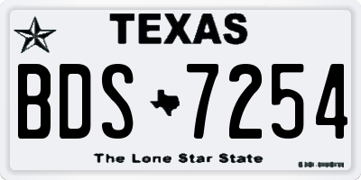 TX license plate BDS7254