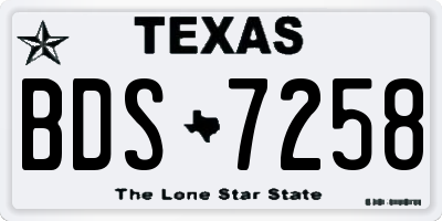 TX license plate BDS7258