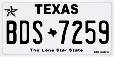 TX license plate BDS7259