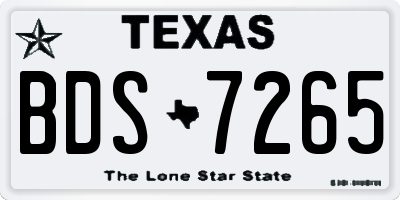TX license plate BDS7265