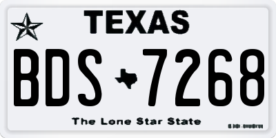 TX license plate BDS7268