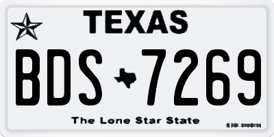 TX license plate BDS7269