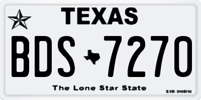 TX license plate BDS7270