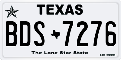 TX license plate BDS7276