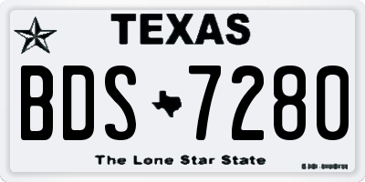 TX license plate BDS7280