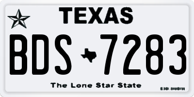 TX license plate BDS7283