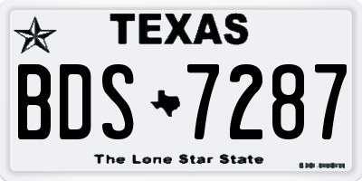 TX license plate BDS7287