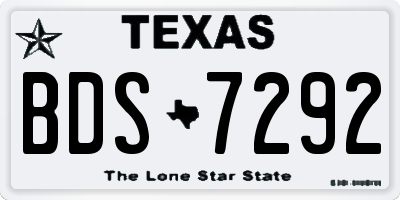 TX license plate BDS7292