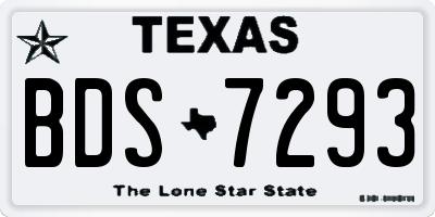TX license plate BDS7293
