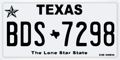 TX license plate BDS7298