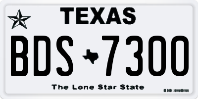 TX license plate BDS7300