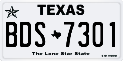 TX license plate BDS7301