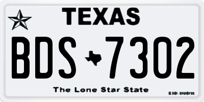 TX license plate BDS7302