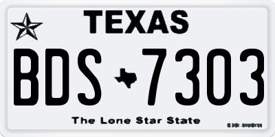 TX license plate BDS7303