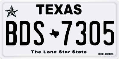 TX license plate BDS7305