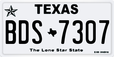 TX license plate BDS7307